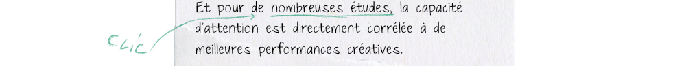 L'une d'entre elles, sur la créativité et la capacité d'attention
